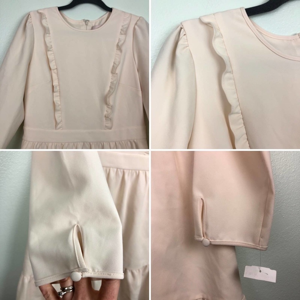 Gal Meets Glam 10 Hayley Ruffle Long Sleeve Dress - Picture 11 of 16